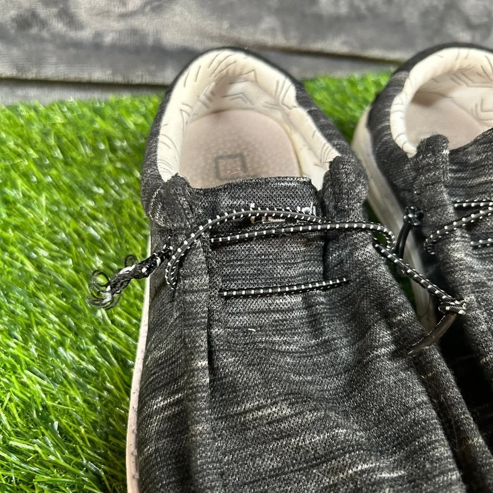 Hey Dude Wally Stretch Shoes Slip On Loafers Comfort‎ Casual Black Womens size 7